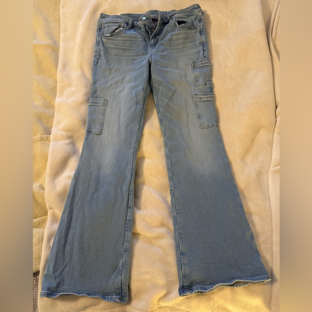 American Eagle Outfitters Women's Kick Boot Jeans - Light Blue